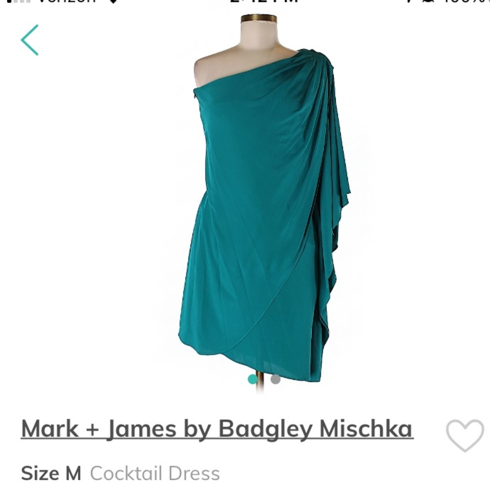 Dark Teal Green Badgley Mischka Dress